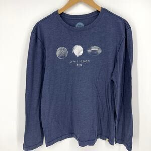Life is Good Unisex Long Sleeve T Shirt Sport 365 Graphic Size M